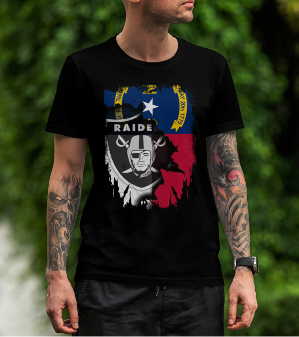 North Carolina Flag With Raiders April T-Shirt