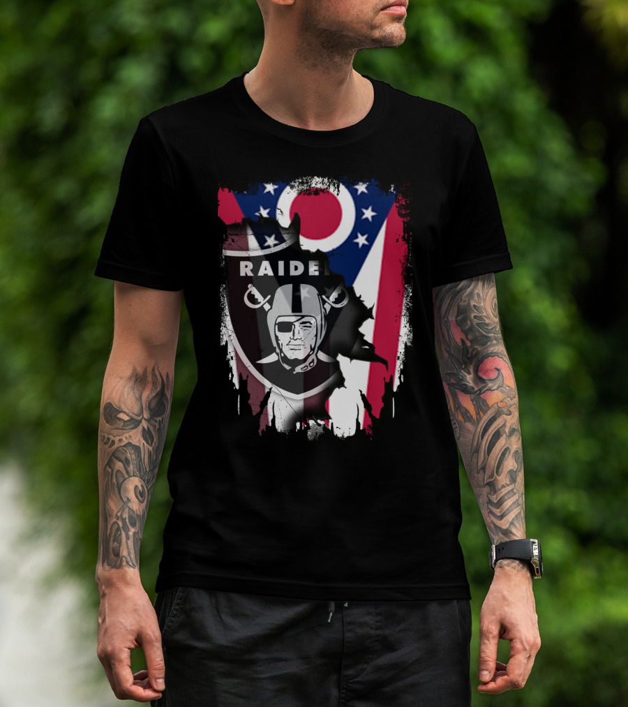 Ohio Pride With Raiders Logo Fusion T-Shirt