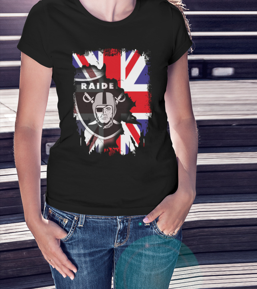 Raider Helmet With Union Jack Flag Fusion T-Shirt