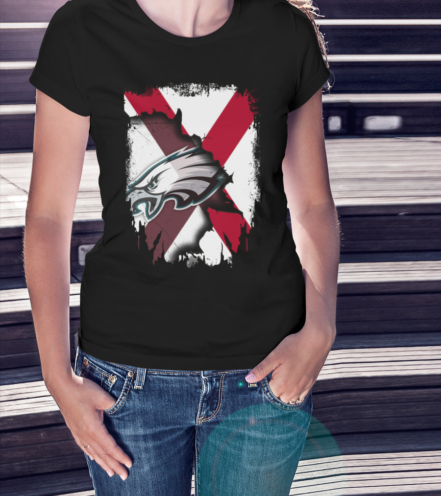 Together Alabama Eagles Flag Badge T-Shirt