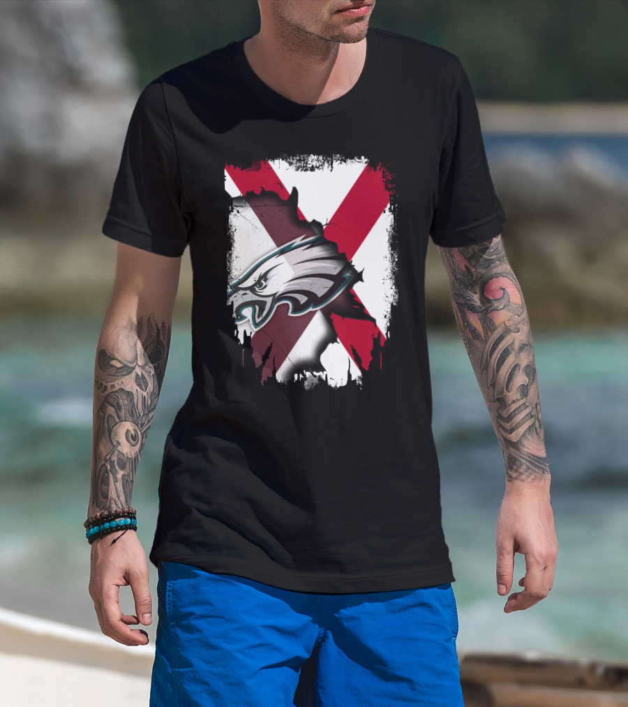 Together Alabama Eagles Flag Badge T-Shirt