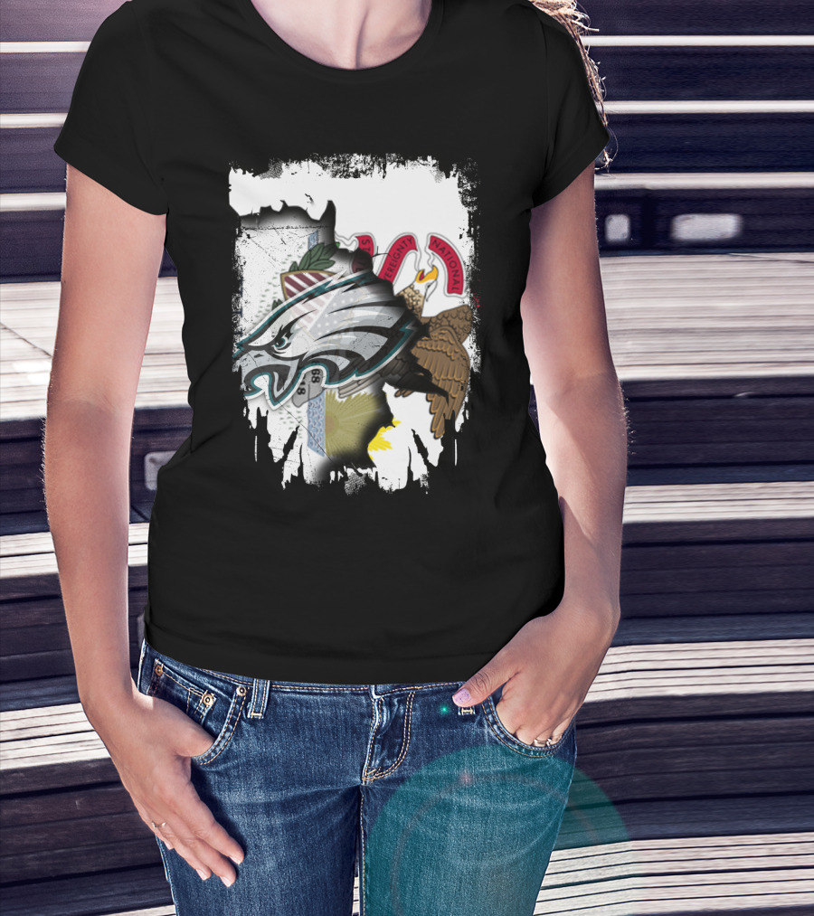 Together Illinois With Philadelphia Eagles Logo And State Flag Elements T-Shirt