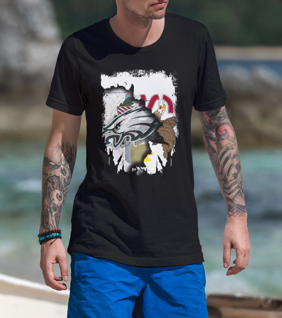 Together Illinois With Philadelphia Eagles Logo And State Flag Elements T-Shirt