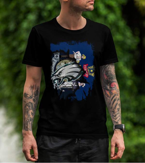 Maine Dirigo Flag Eagle Logo Fusion T-Shirt