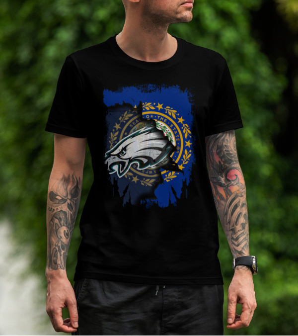 New Hampshire State Seal With Philadelphia Eagles Emblem T-Shirt