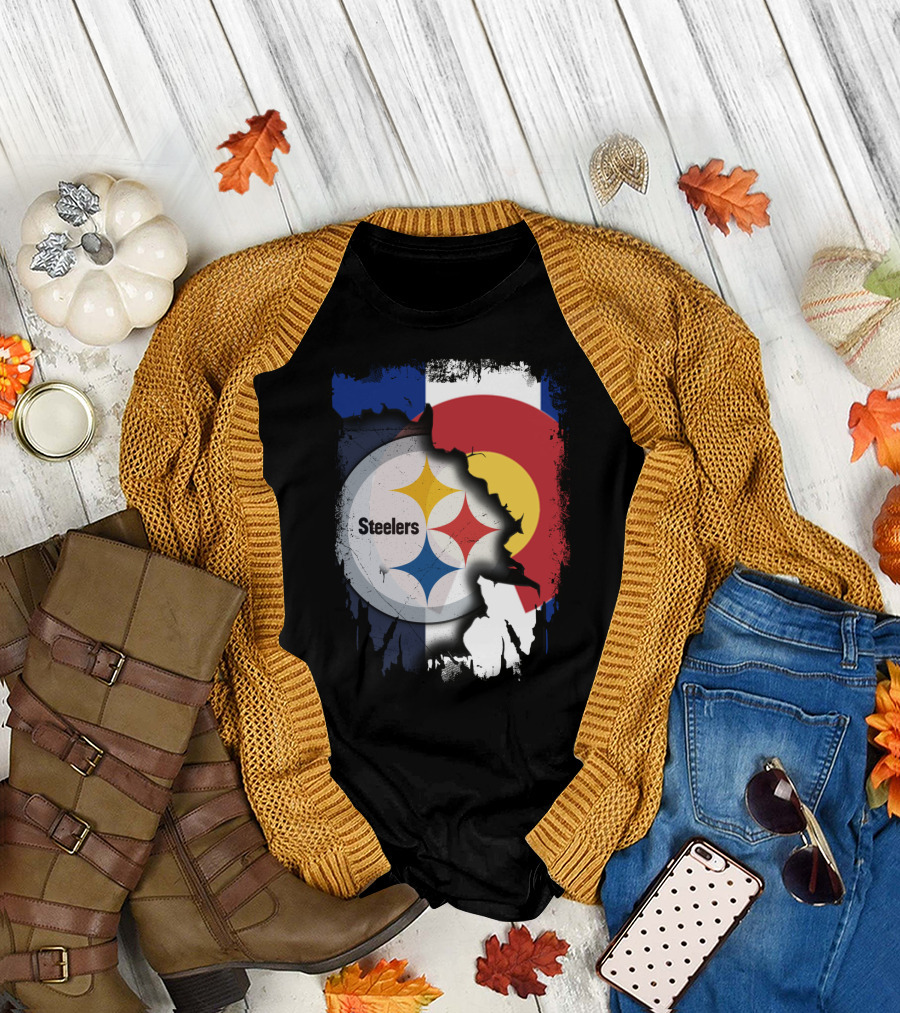 Steelers and Colorado Flag Fusion T-Shirt