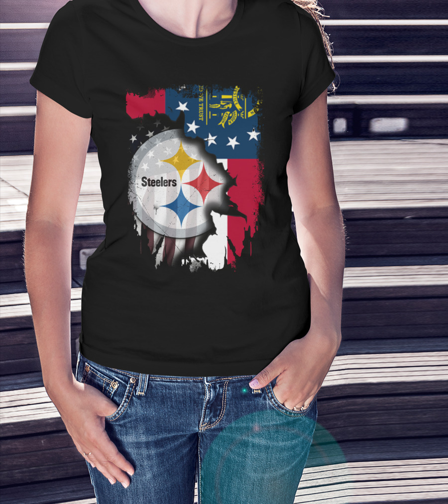 Steelers Over Georgia State Flag Football T-Shirt