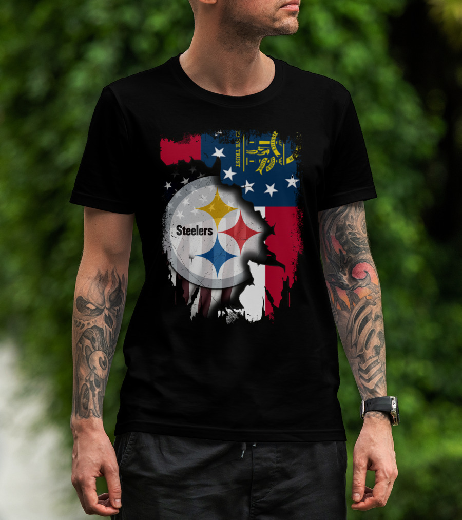 Steelers Over Georgia State Flag Football T-Shirt
