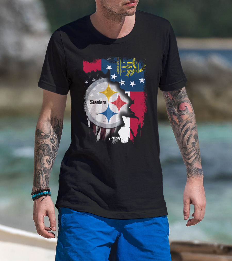 Steelers Over Georgia State Flag Football T-Shirt
