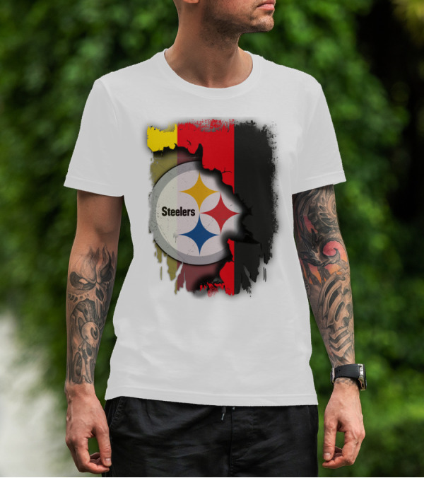 Germany Steelers Fusion With Flag And Logo Elements T-Shirt