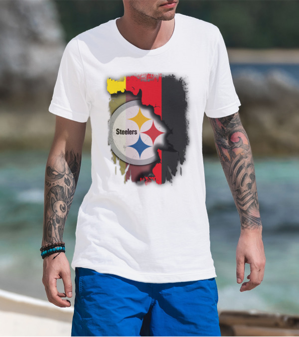 Germany Steelers Fusion With Flag And Logo Elements T-Shirt