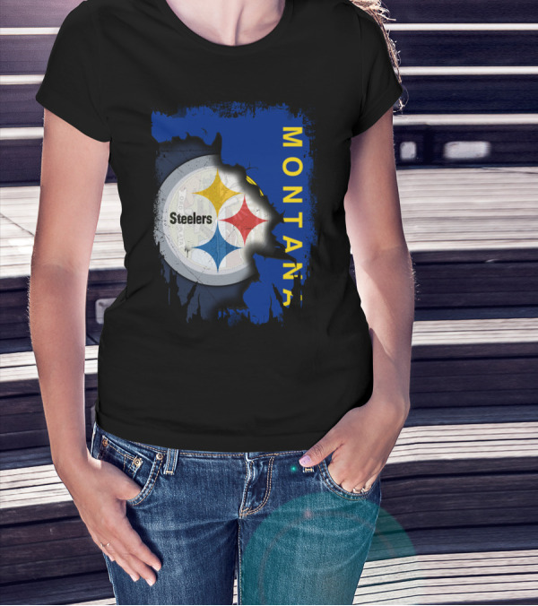 Montana Steelers Emblem With State T-Shirt
