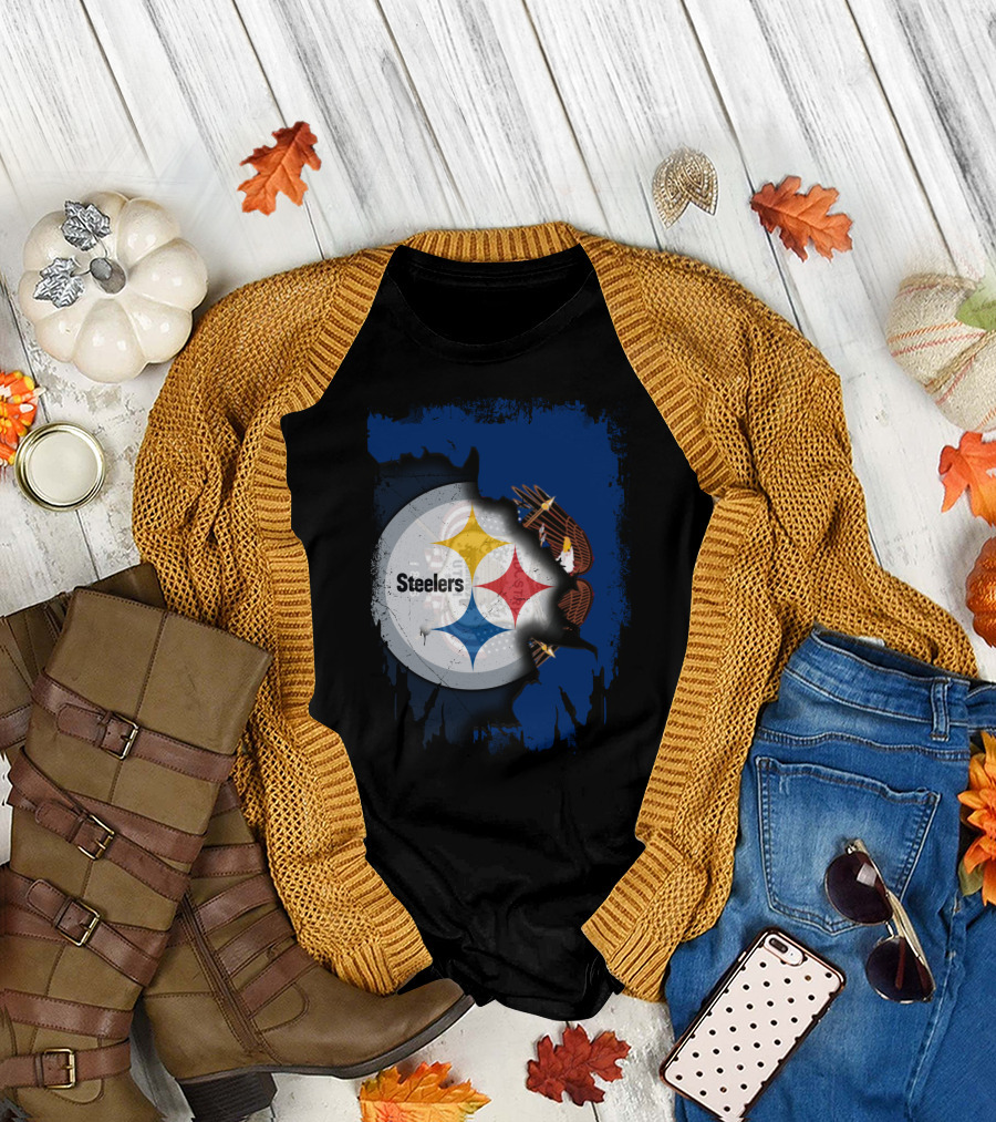 Steelers Eagle Emblem Artwork with Together Utah Integration T-Shirt