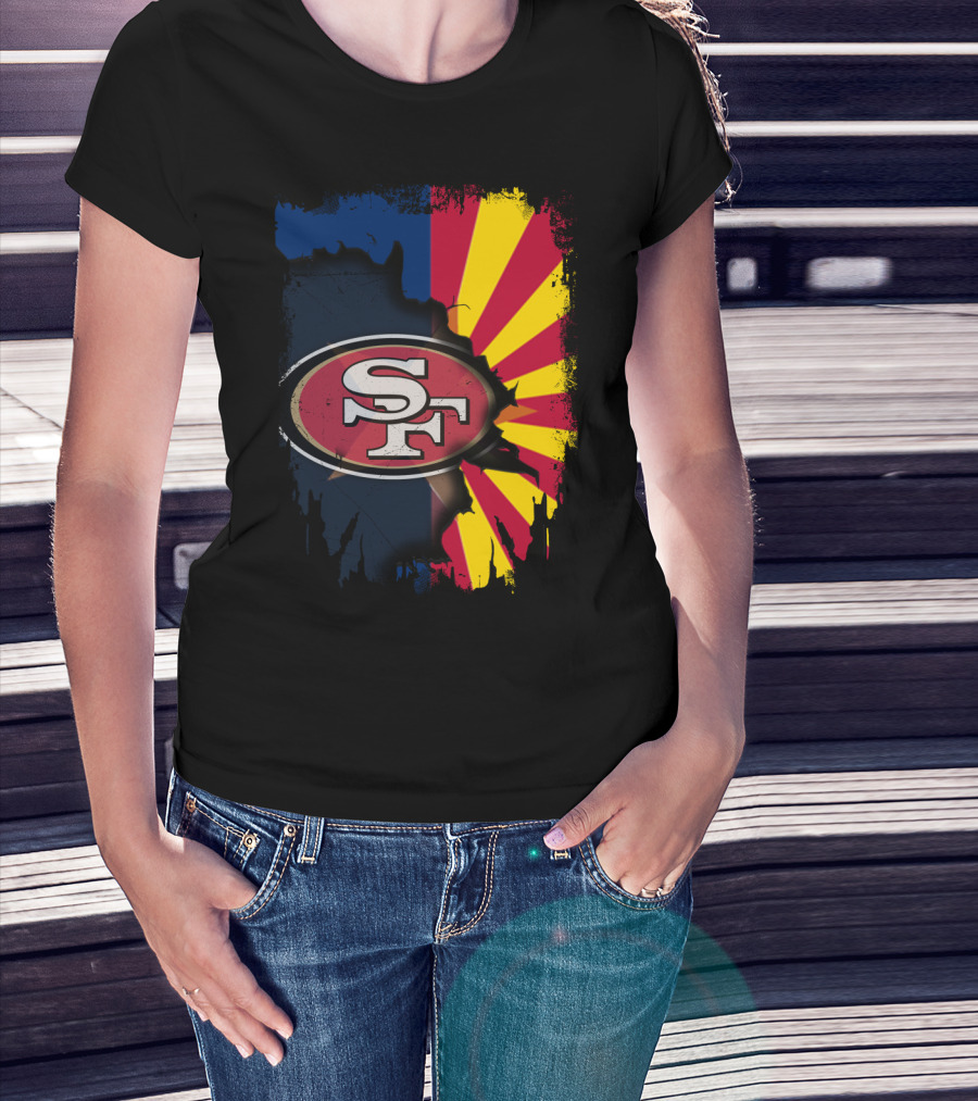 SF Arizona Flag Fusion Together 49ers T-Shirt