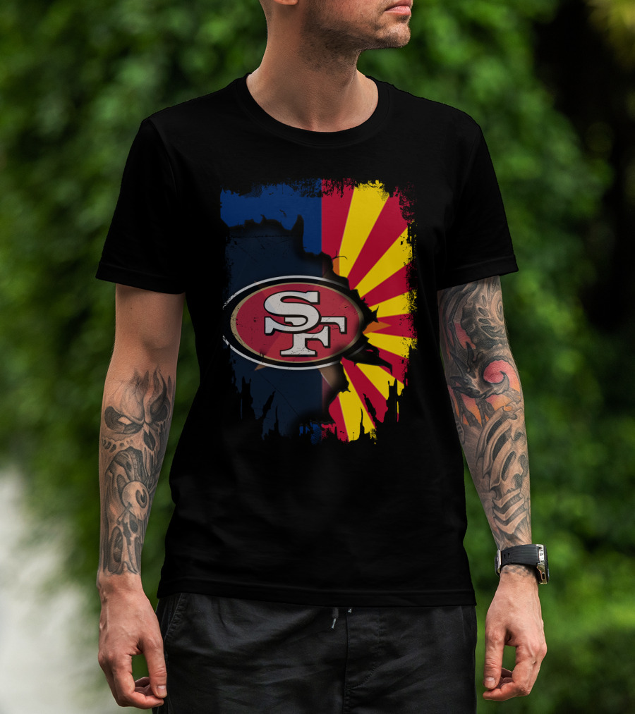 SF Arizona Flag Fusion Together 49ers T-Shirt