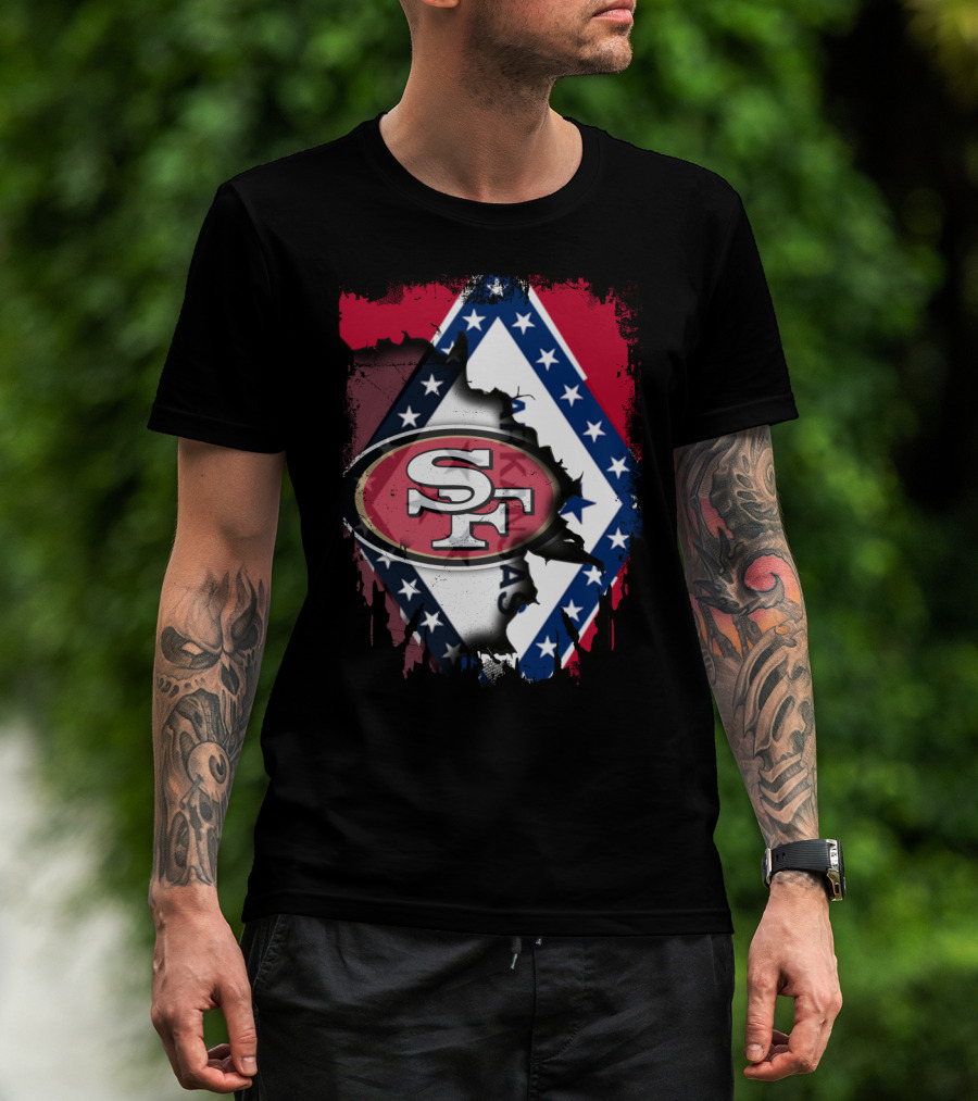 Arkansas Flag With San Francisco 49ers T-Shirt