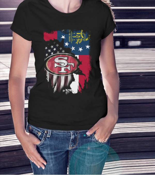 Together Georgia American Flag 49ers SF T-Shirt