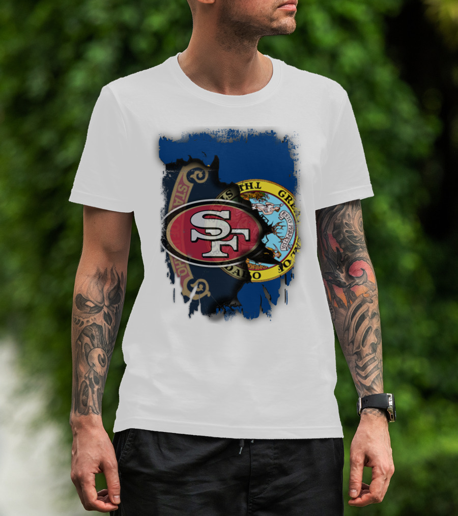 Idaho State Concept With 49ers SF Logo Fusion T-Shirt