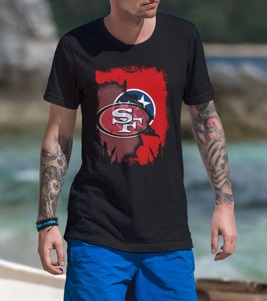 Together Tennessee San Francisco 49ers State Flag Fusion T-Shirt