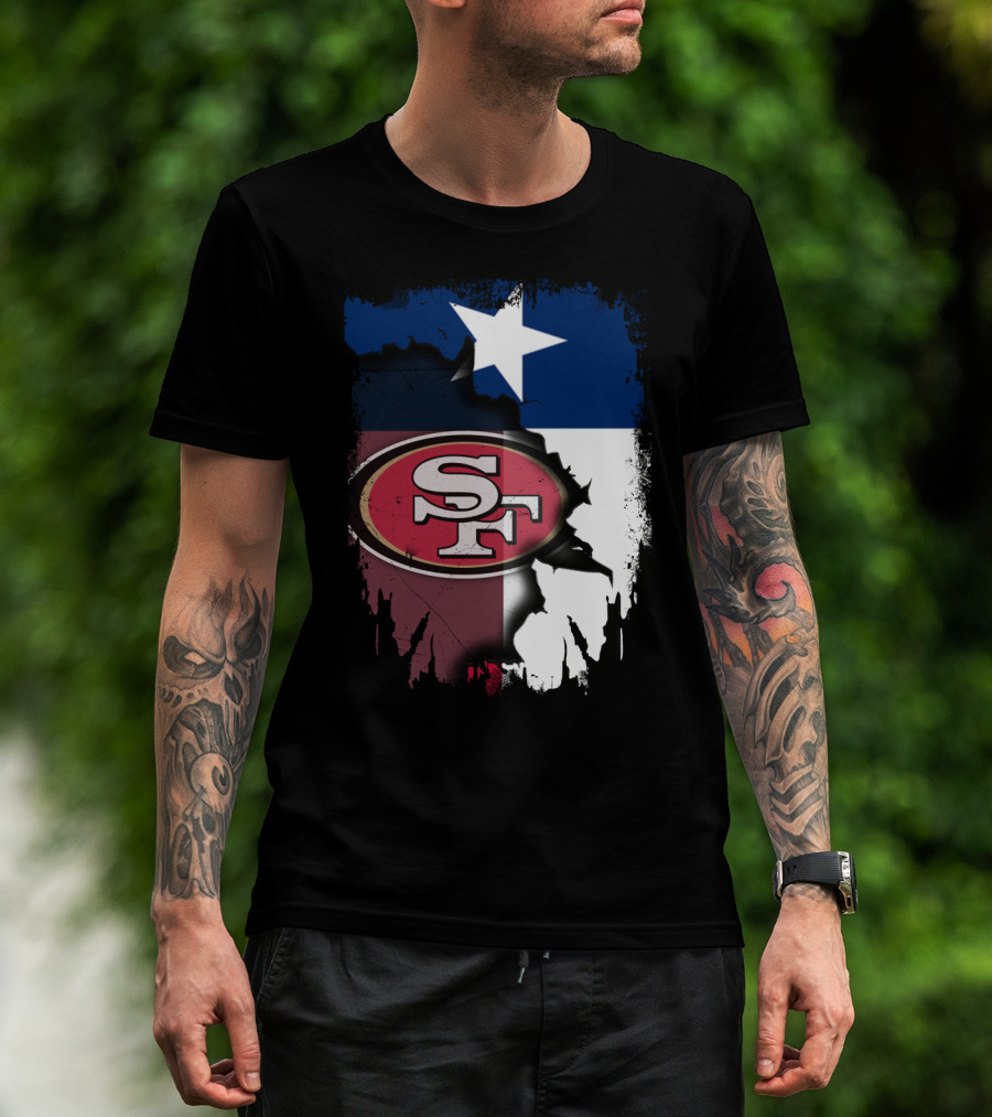 Texas And San Francisco 49ers United Emblem T-Shirt