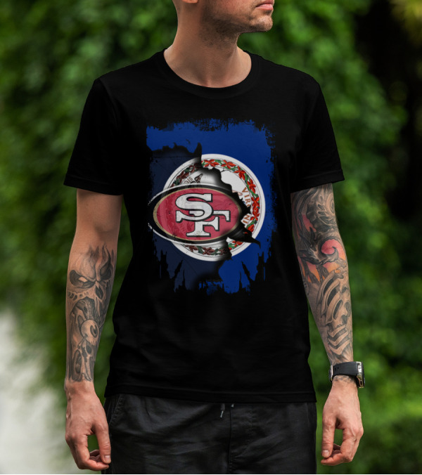 Virginia Flag And 49ers SF Logo Together T-Shirt
