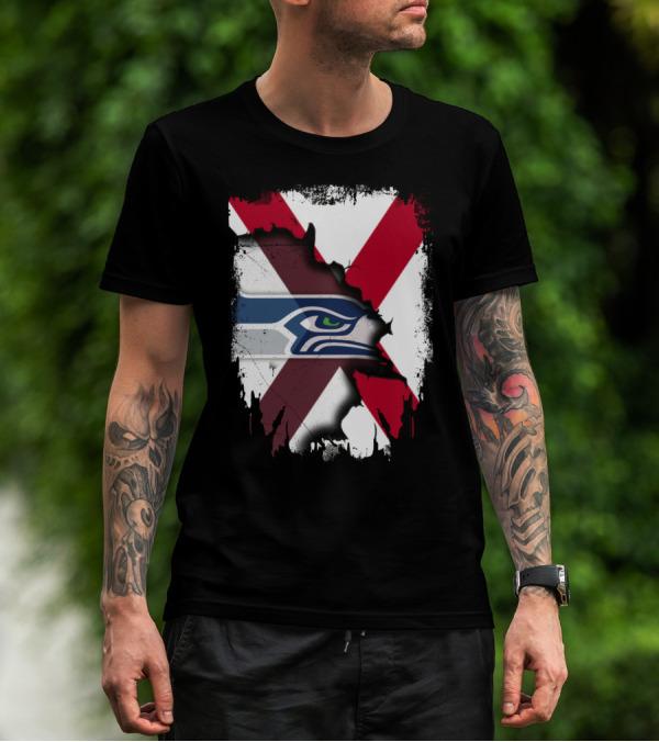 Alabama Cross With Seahawks T-Shirt