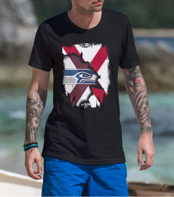 Alabama Cross With Seahawks T-Shirt