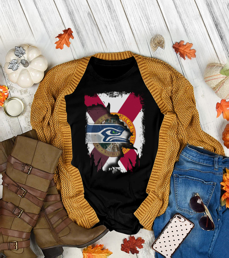 Seahawks Collaboration with Florida State Flag T-Shirt