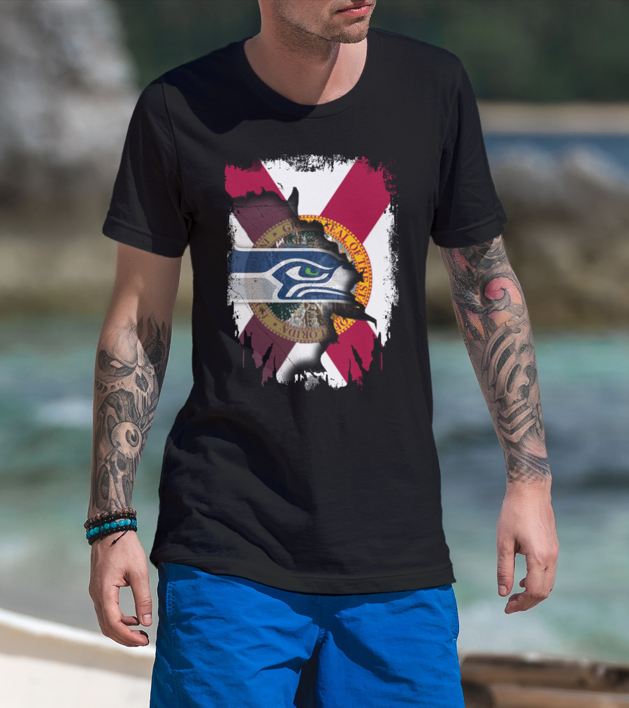 Seahawks Collaboration With Florida State Flag T-Shirt