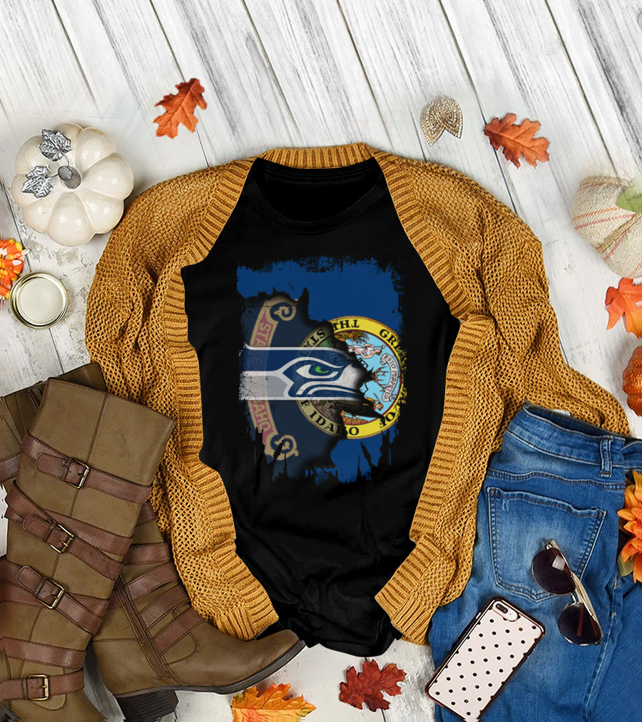 Together Idaho State Flag With Seahawks T-Shirt