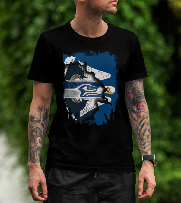 Together Louisiana With Seahawks Eagle Mashup T-Shirt