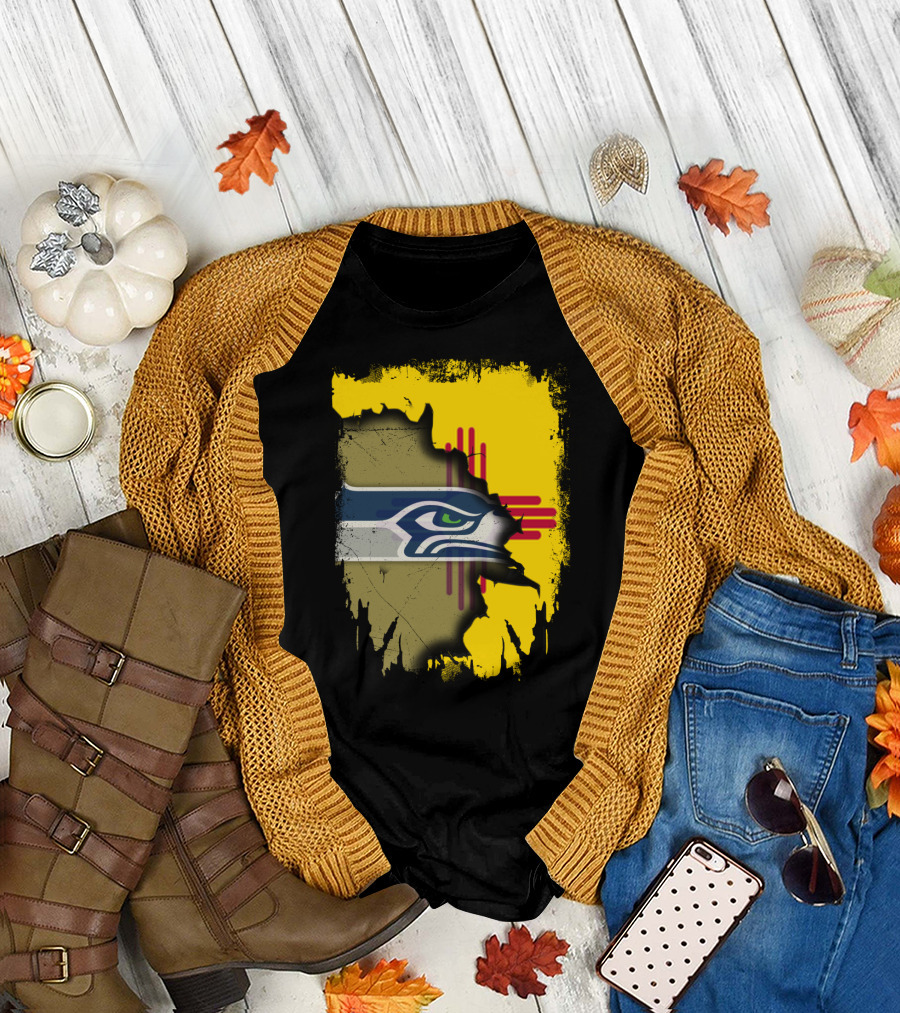 New Mexico Zia with Seahawks Logo Fusion T-Shirt