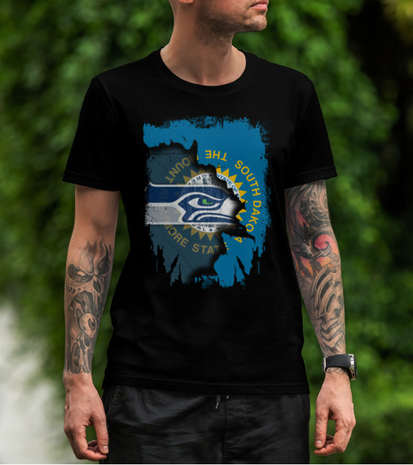 South Dakota And Seahawks Unity Flag T-Shirt