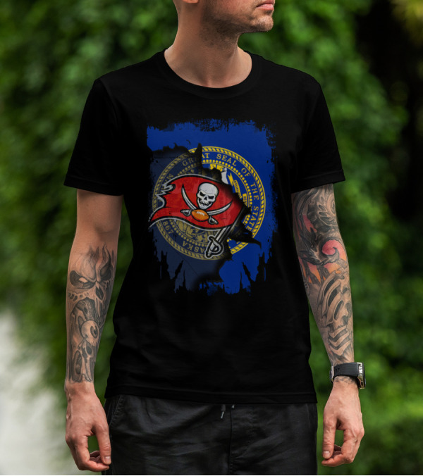 Together Nebraska State Seal With Buccaneers Football T-Shirt