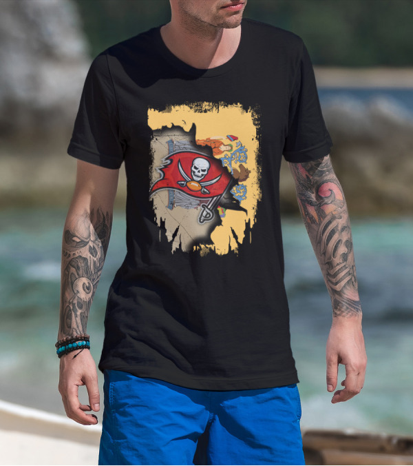 Together New Jersey Buccaneers Football Flag Map T-Shirt
