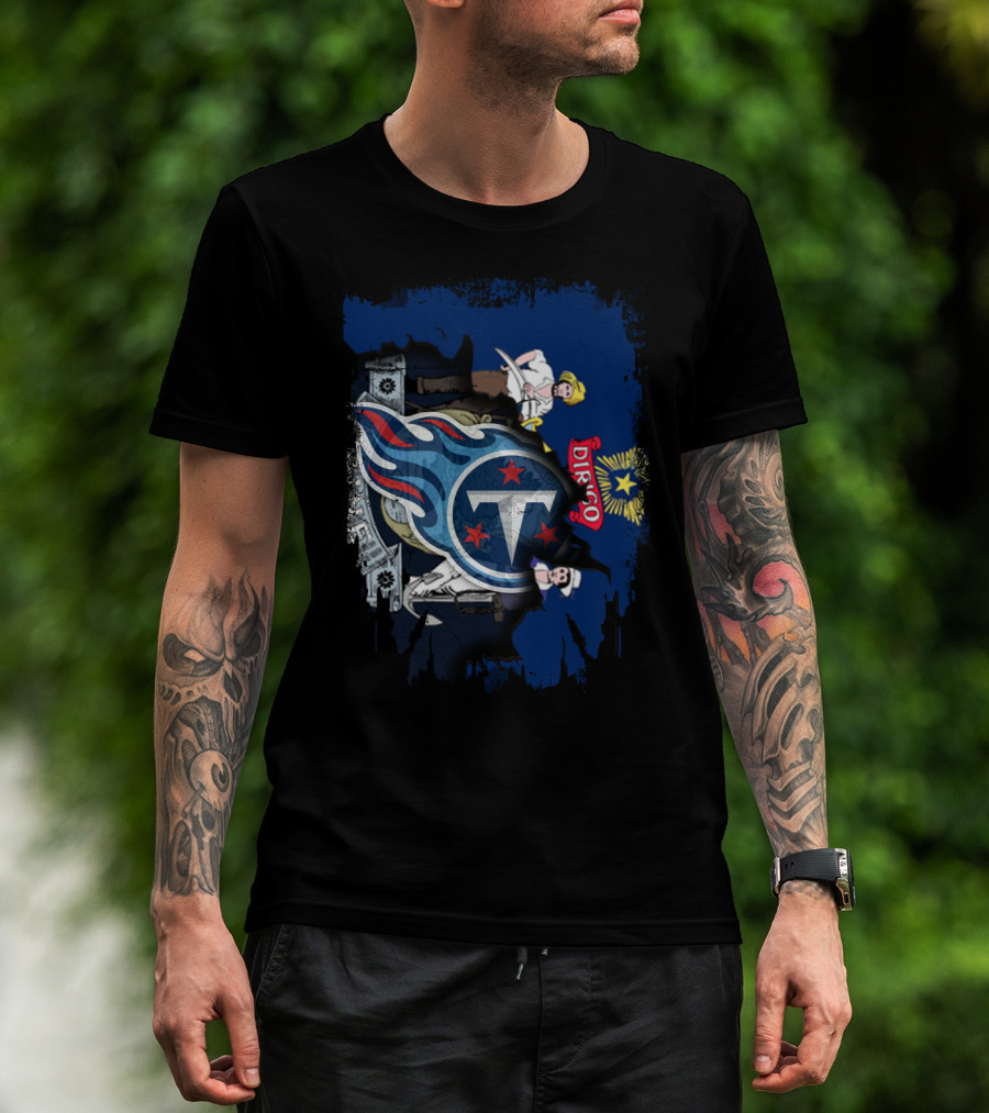 Maine State Flag With Tennessee Titans T-Shirt