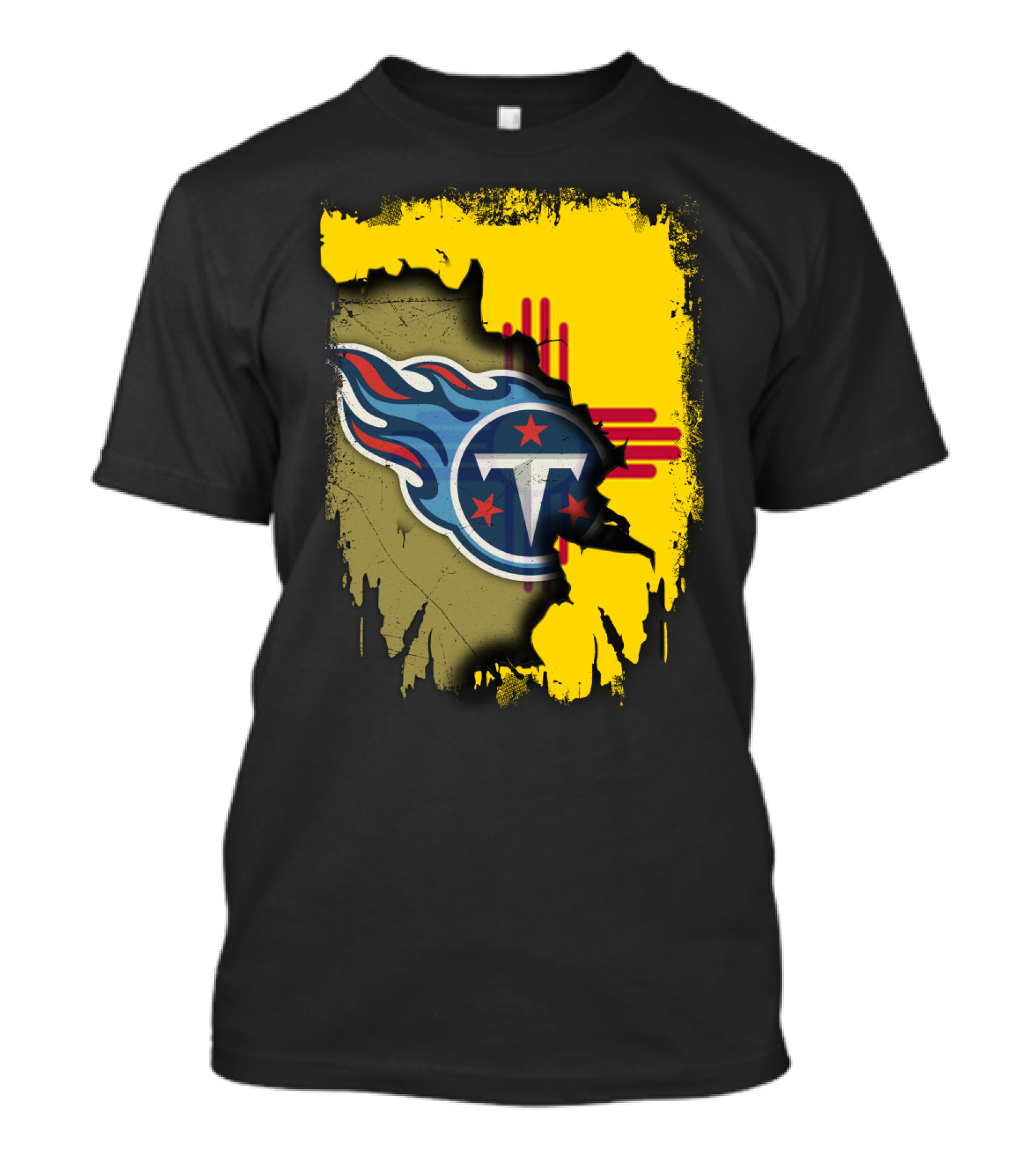Together New Mexico Titans Flame Logo Zia Symbol Background T-Shirt