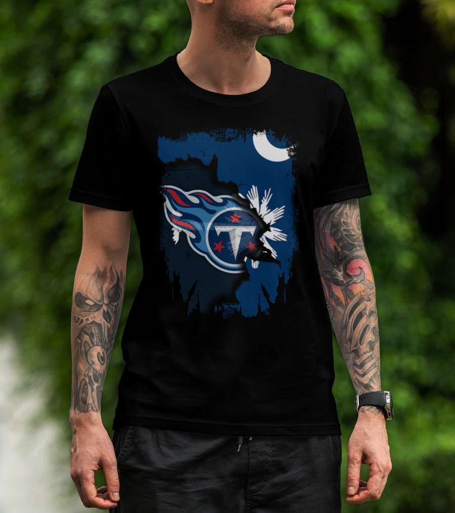 Together South Carolina Titans Moon Palmetto Flag Mashup T-Shirt