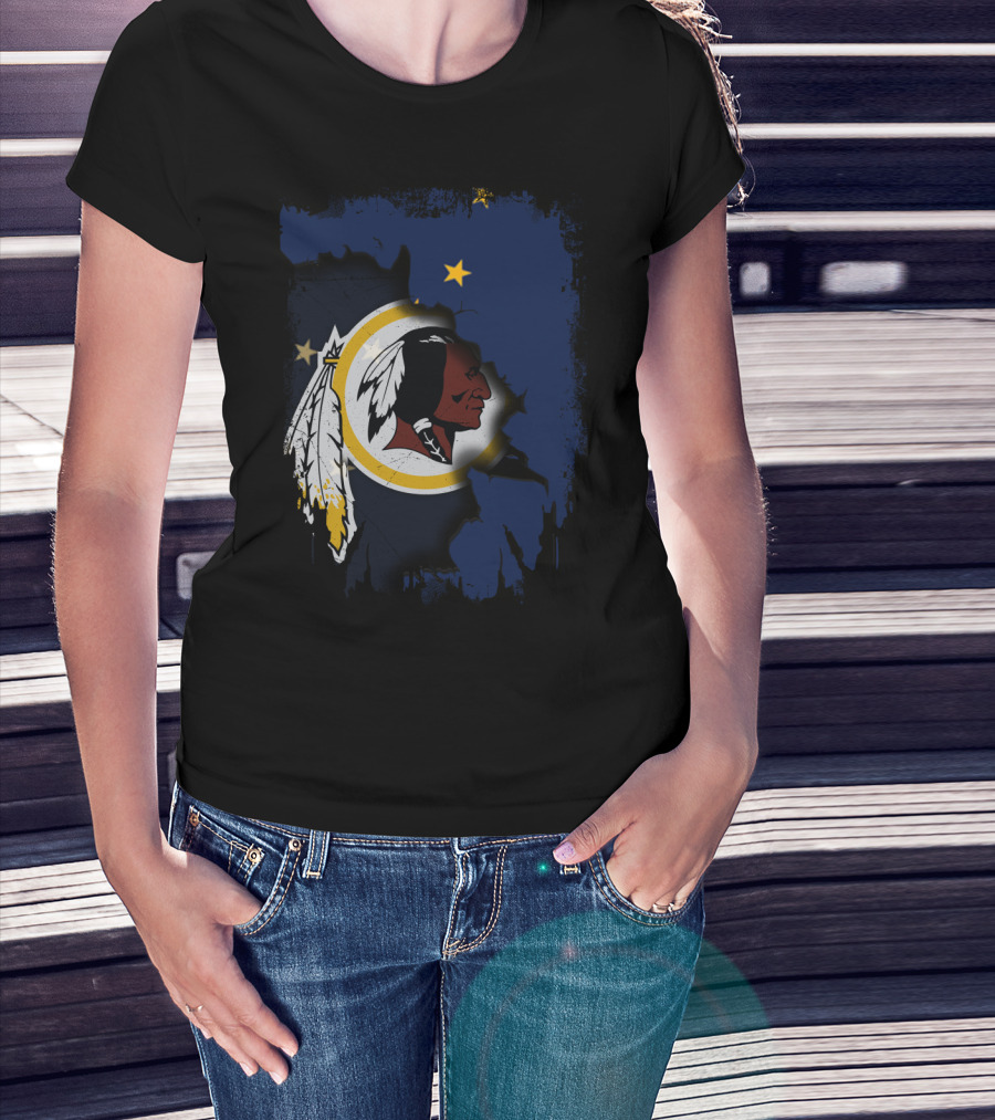 Together Alaska Washington Redskins Flag Fusion T-Shirt