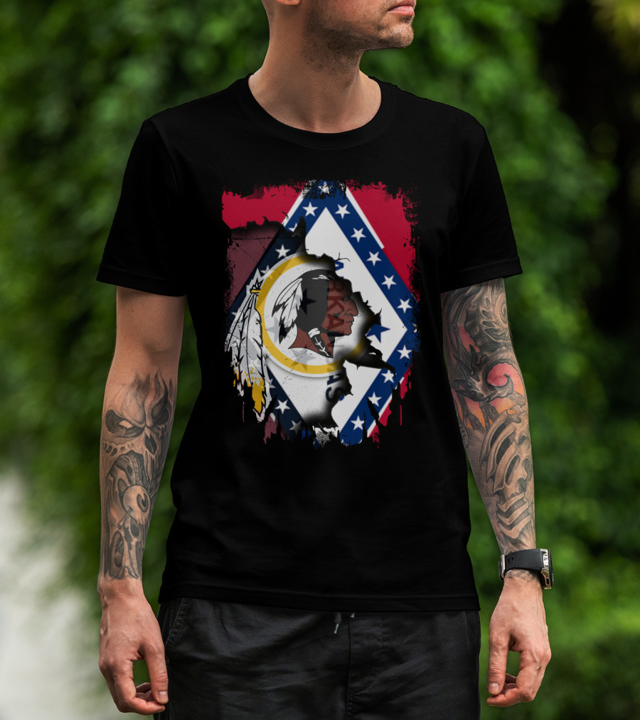 Together Arkansas Flag With Redskins T-Shirt