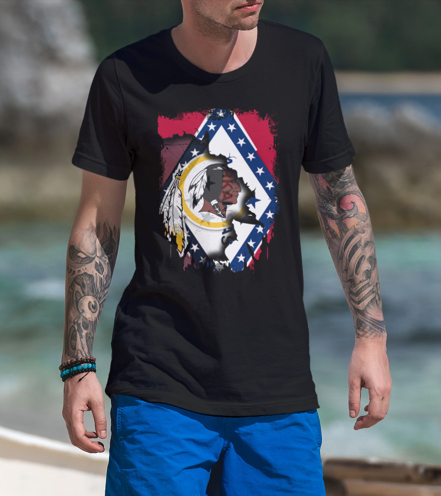 Together Arkansas Flag With Redskins T-Shirt