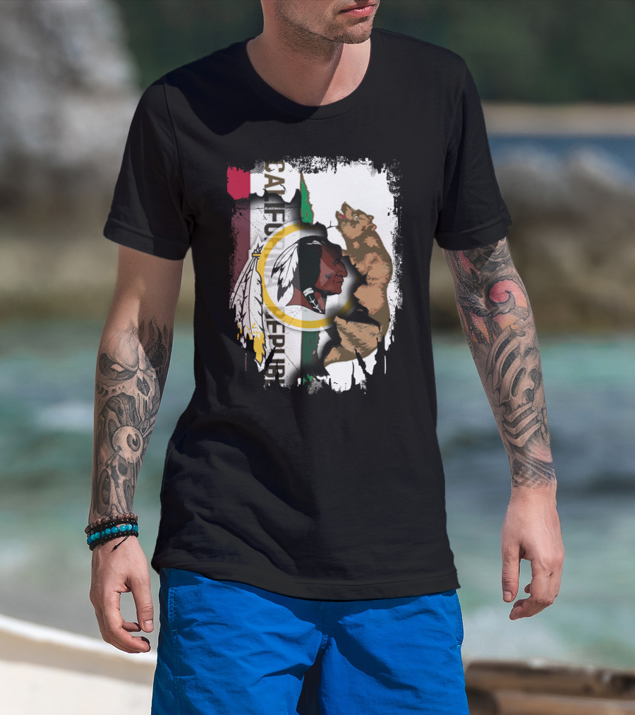 Together California Republic With Redskins Bear T-Shirt