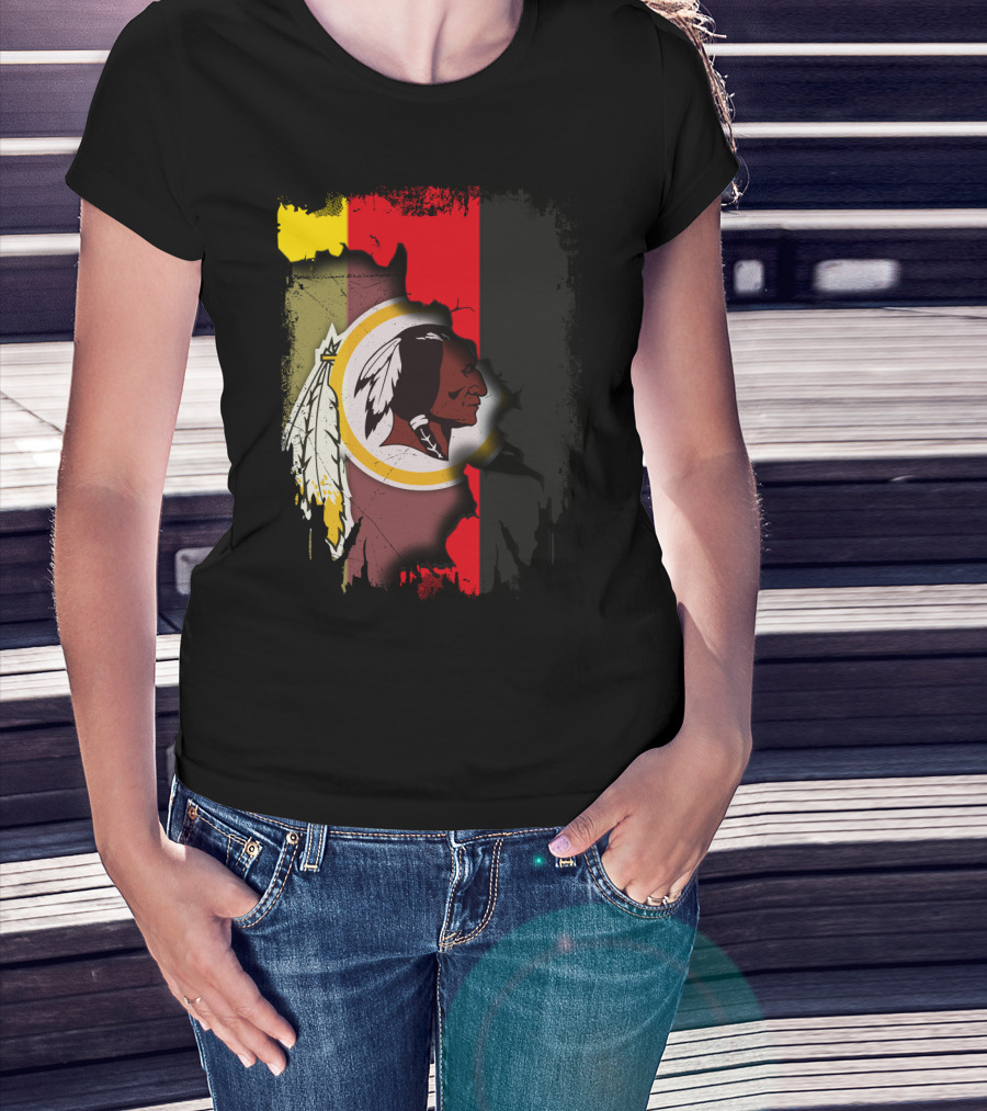 Germany Flag And Washington Football Team Logo Fusion T-Shirt