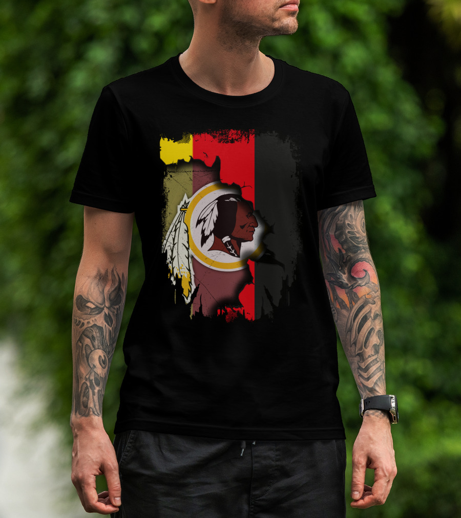 Germany Flag And Washington Football Team Logo Fusion T-Shirt