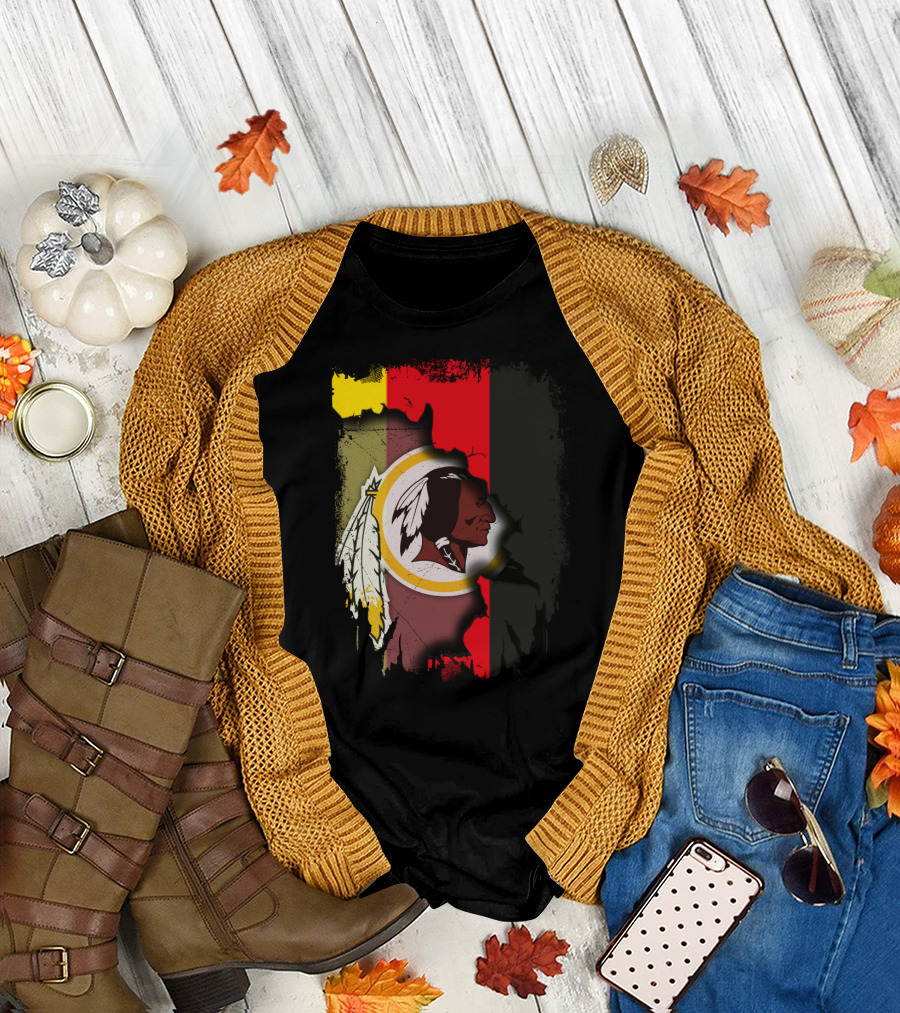 Germany Flag And Washington Football Team Logo Fusion T-Shirt