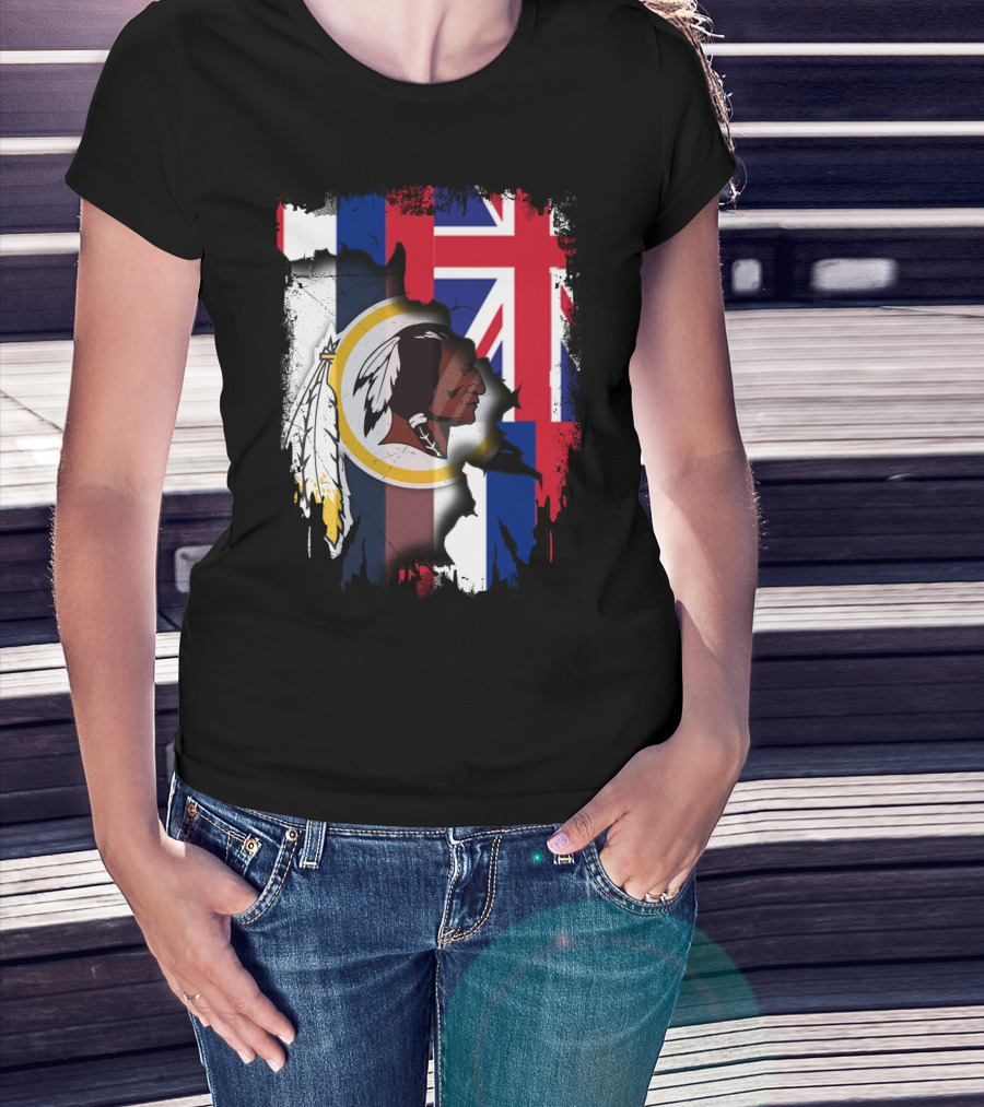 Hawaii Union Jack With Washington Redskins T-Shirt