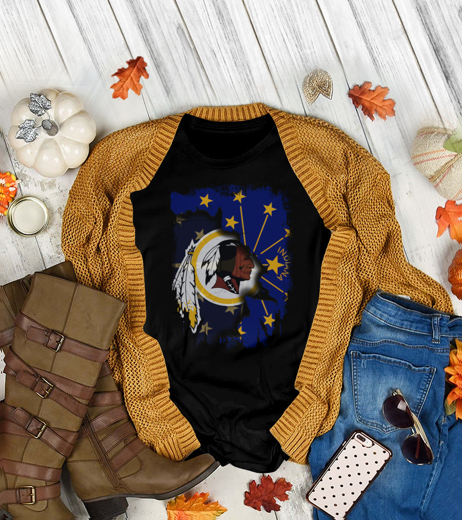 Indiana Stars And Redskins Logo Fusion T-Shirt