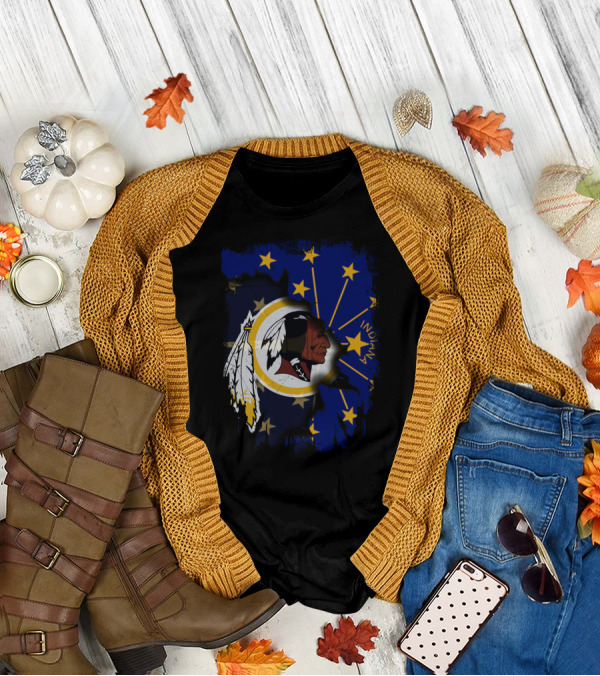 Indiana Stars And Redskins Logo Fusion T-Shirt