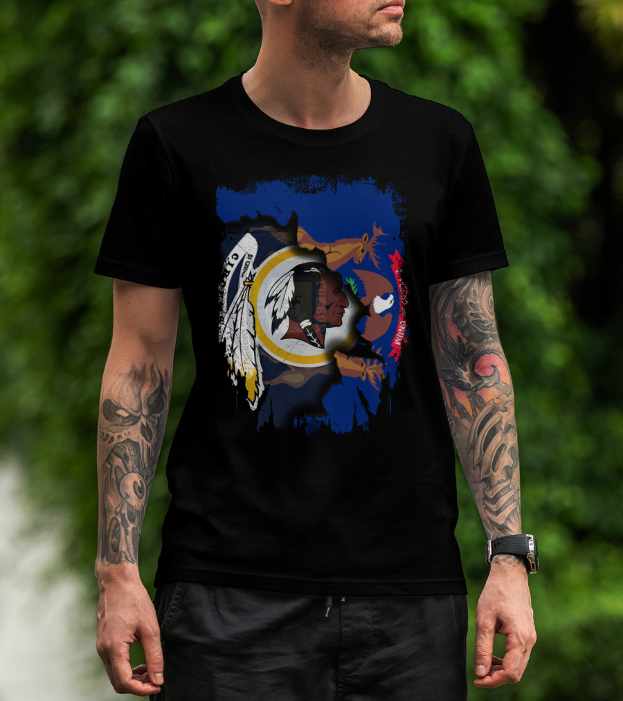 Michigan Unity With Historic Redskins Symbol T-Shirt