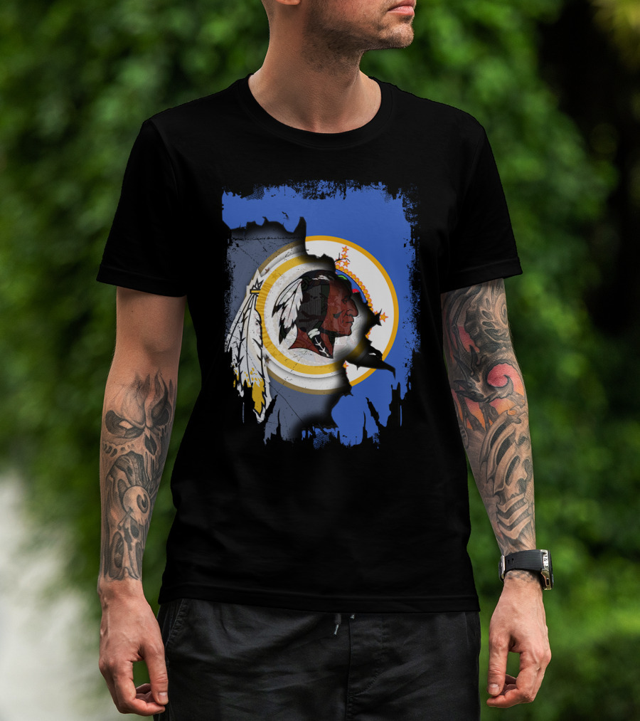 Together Minnesota With Redskins Vintage Logo And State Silhouette T-Shirt